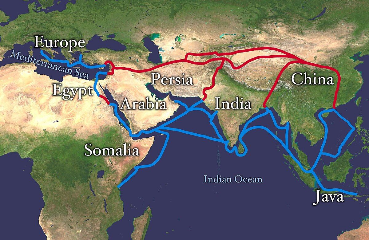 نقشه تجارت چین با خاورمیانه